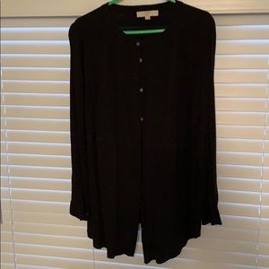 L/S Blouse with Lace Inset